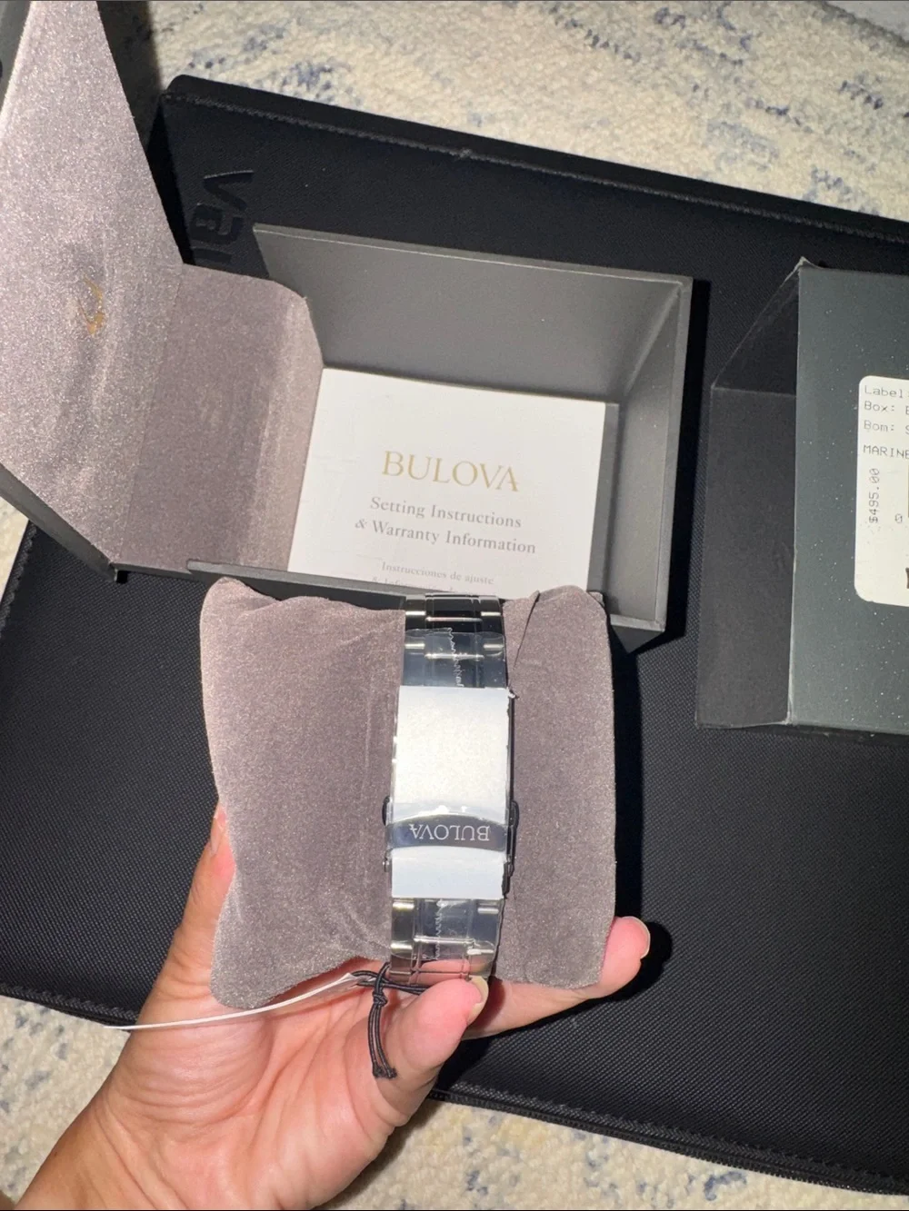 Bulova Men's Blue Dial Silver Stainless Steel Chronograph Watch
